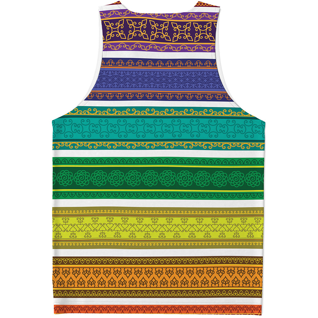 Colorful Ethnic Pattern Print Men's Tank Top