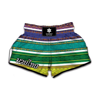 Colorful Ethnic Pattern Print Muay Thai Boxing Shorts