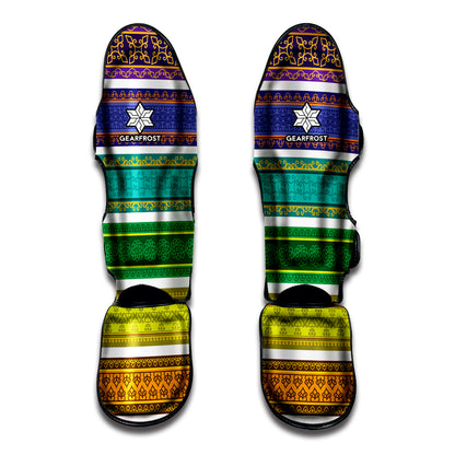Colorful Ethnic Pattern Print Muay Thai Shin Guard