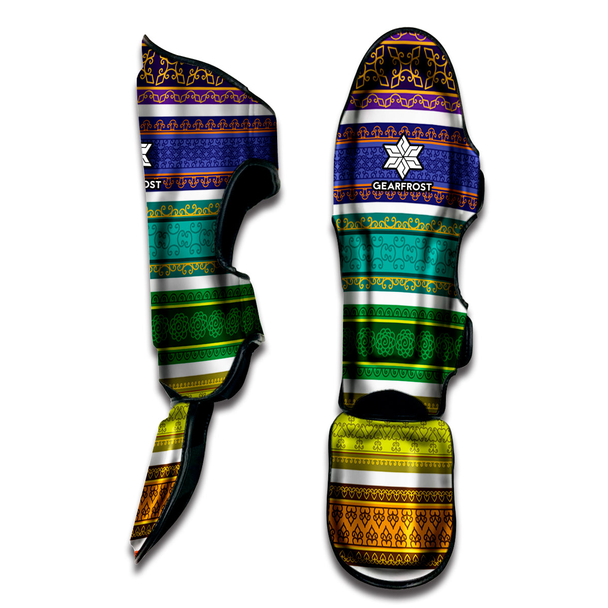 Colorful Ethnic Pattern Print Muay Thai Shin Guard