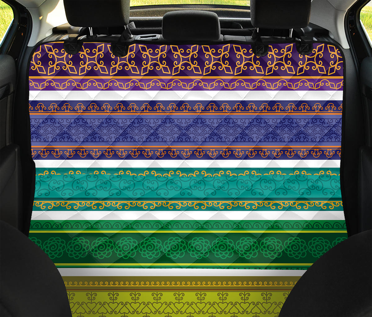 Colorful Ethnic Pattern Print Pet Car Back Seat Cover