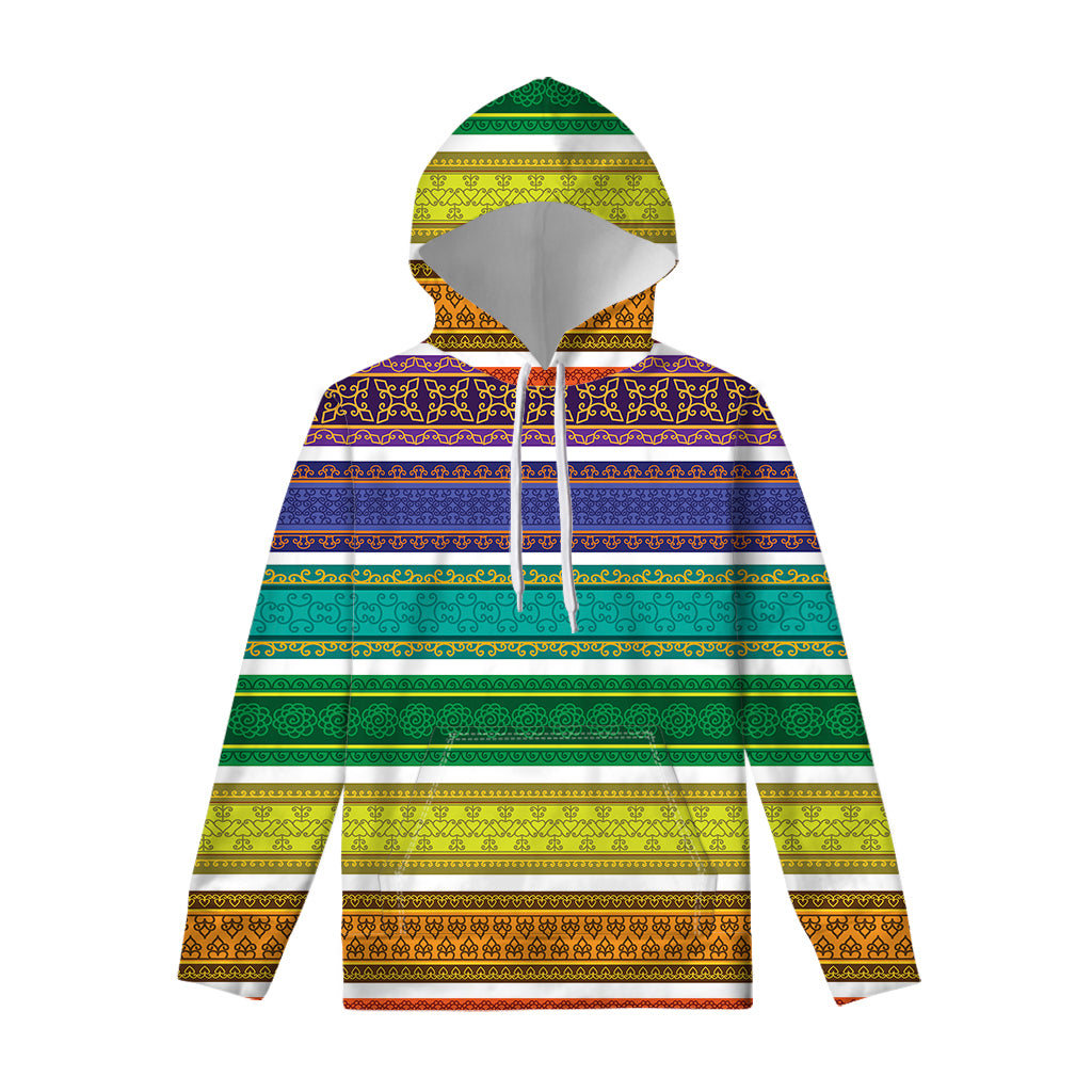 Colorful Ethnic Pattern Print Pullover Hoodie