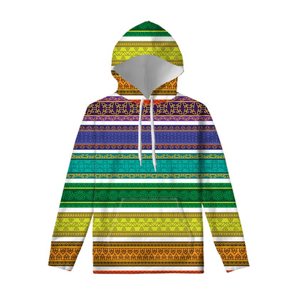 Colorful Ethnic Pattern Print Pullover Hoodie
