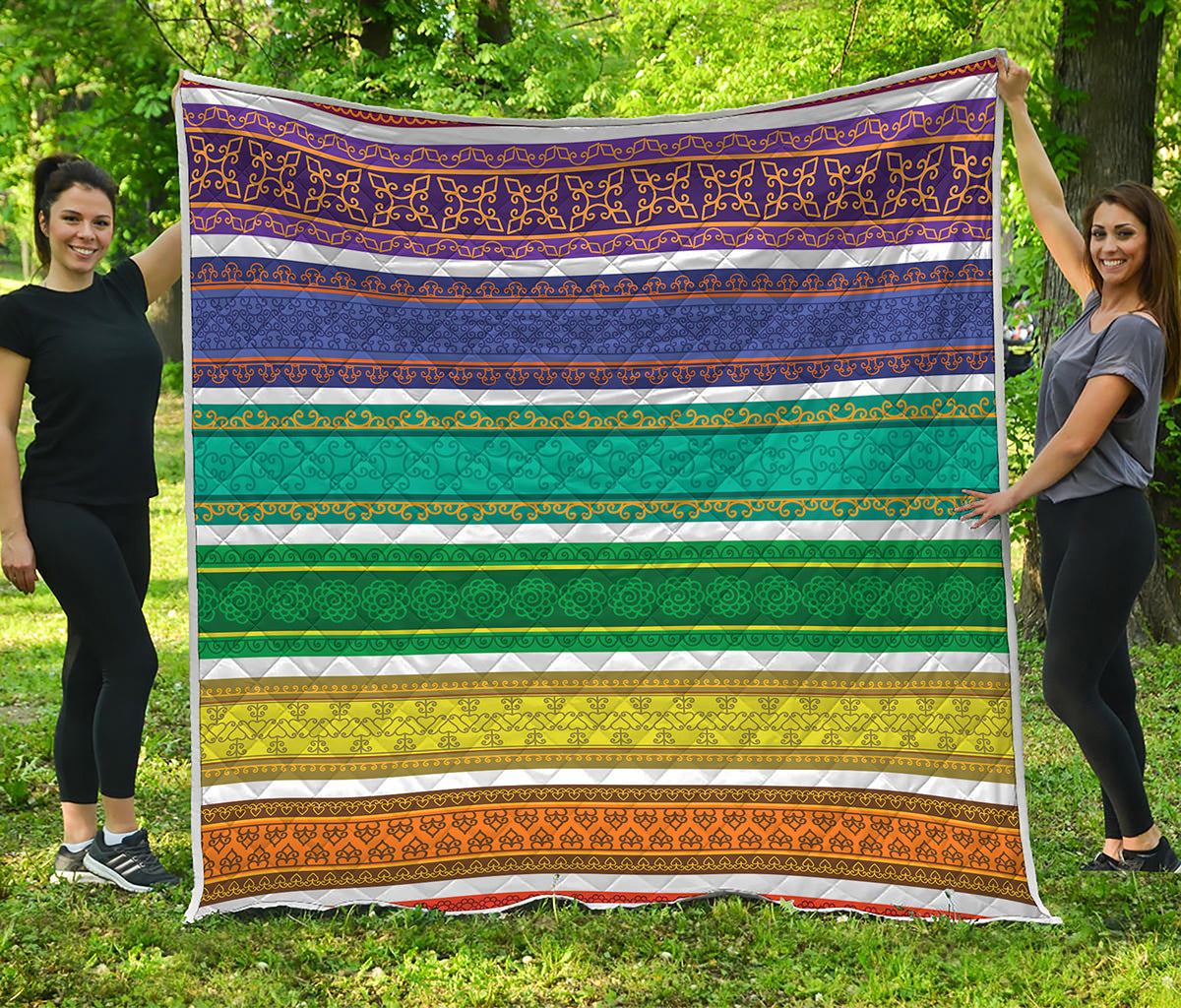 Colorful Ethnic Pattern Print Quilt
