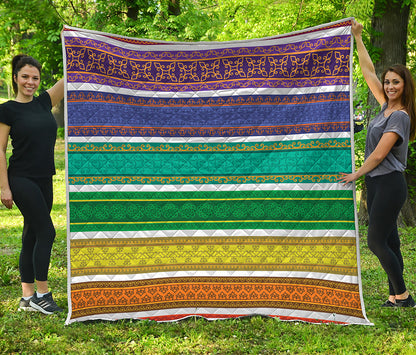 Colorful Ethnic Pattern Print Quilt