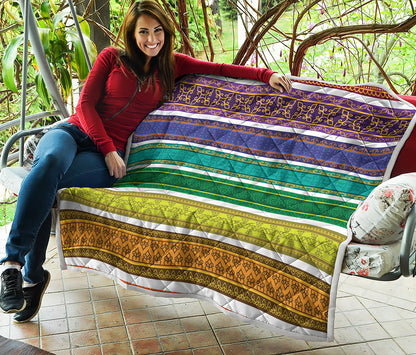 Colorful Ethnic Pattern Print Quilt