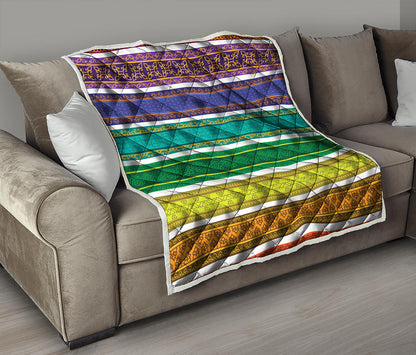 Colorful Ethnic Pattern Print Quilt