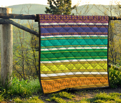 Colorful Ethnic Pattern Print Quilt