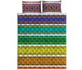 Colorful Ethnic Pattern Print Quilt Bed Set