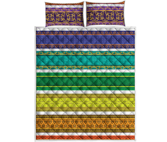 Colorful Ethnic Pattern Print Quilt Bed Set