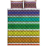 Colorful Ethnic Pattern Print Quilt Bed Set