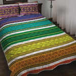 Colorful Ethnic Pattern Print Quilt Bed Set