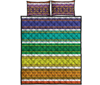 Colorful Ethnic Pattern Print Quilt Bed Set