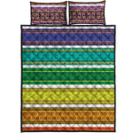 Colorful Ethnic Pattern Print Quilt Bed Set