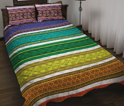 Colorful Ethnic Pattern Print Quilt Bed Set