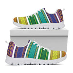 Colorful Ethnic Pattern Print White Sneakers