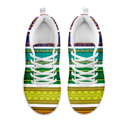 Colorful Ethnic Pattern Print White Sneakers