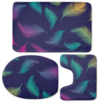 Colorful Feather Pattern Print 3 Piece Bath Mat Set
