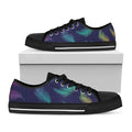 Colorful Feather Pattern Print Black Low Top Sneakers