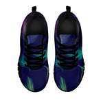 Colorful Feather Pattern Print Black Sneakers