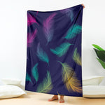 Colorful Feather Pattern Print Blanket