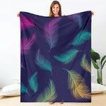 Colorful Feather Pattern Print Blanket