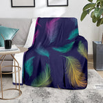 Colorful Feather Pattern Print Blanket
