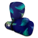 Colorful Feather Pattern Print Boxing Gloves