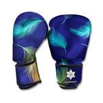 Colorful Feather Pattern Print Boxing Gloves
