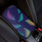 Colorful Feather Pattern Print Car Center Console Cover