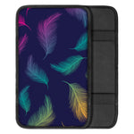Colorful Feather Pattern Print Car Center Console Cover