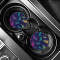 Colorful Feather Pattern Print Car Coasters