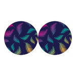 Colorful Feather Pattern Print Car Coasters