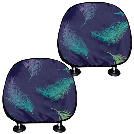 Colorful Feather Pattern Print Car Headrest Covers
