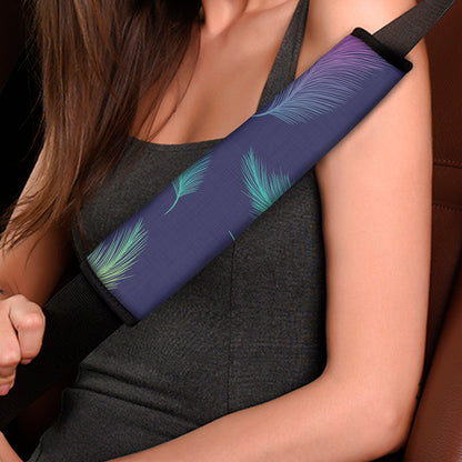 Colorful Feather Pattern Print Car Seat Belt Covers