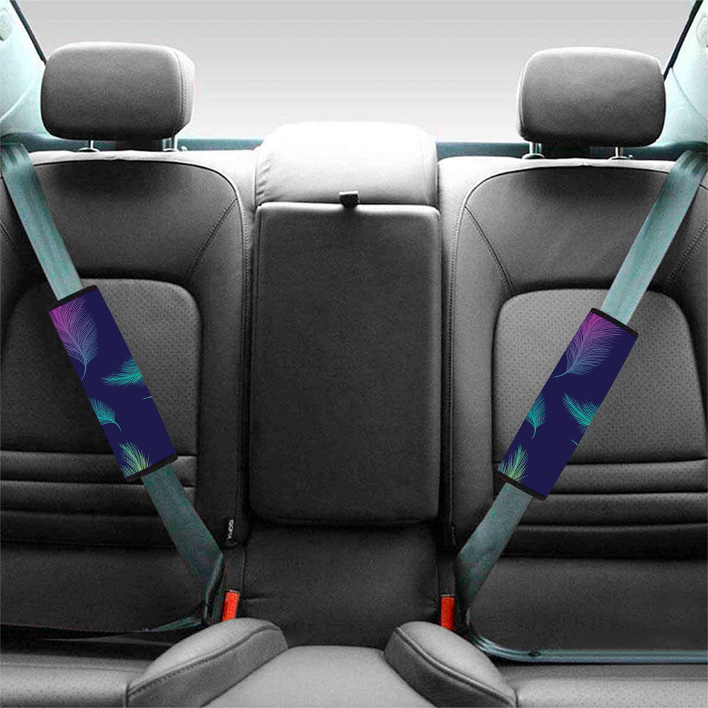 Colorful Feather Pattern Print Car Seat Belt Covers