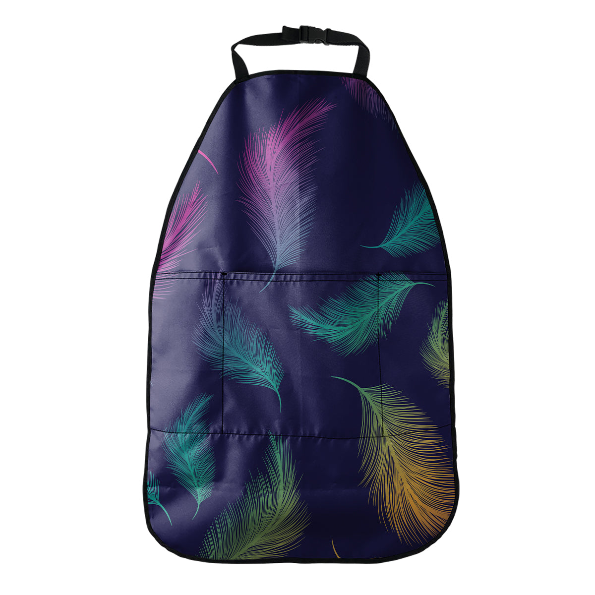Colorful Feather Pattern Print Car Seat Organizers