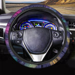 Colorful Feather Pattern Print Car Steering Wheel Cover