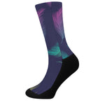 Colorful Feather Pattern Print Crew Socks