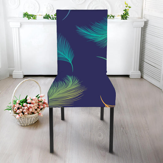 Colorful Feather Pattern Print Dining Chair Slipcover