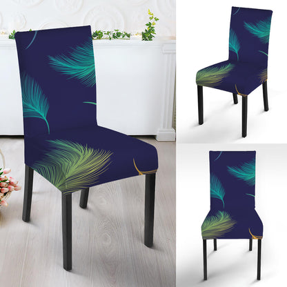 Colorful Feather Pattern Print Dining Chair Slipcover