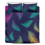 Colorful Feather Pattern Print Duvet Cover Bedding Set