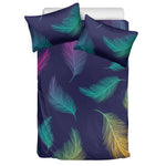Colorful Feather Pattern Print Duvet Cover Bedding Set