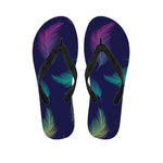 Colorful Feather Pattern Print Flip Flops