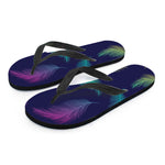 Colorful Feather Pattern Print Flip Flops