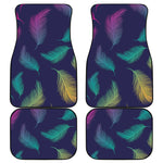 Colorful Feather Pattern Print Front and Back Car Floor Mats