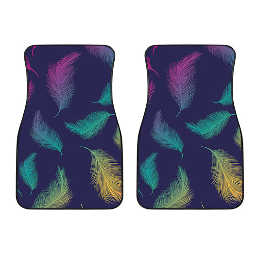Colorful Feather Pattern Print Front Car Floor Mats