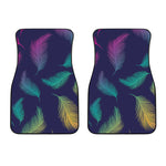 Colorful Feather Pattern Print Front Car Floor Mats