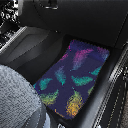 Colorful Feather Pattern Print Front Car Floor Mats