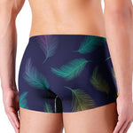 Colorful Feather Pattern Print Men's Boxer Briefs